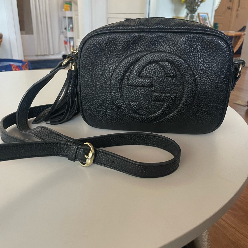Gucci Black Pebbled Leather Crossbody Bag